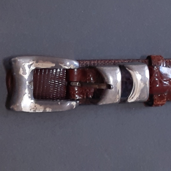 Lizard & Crocodile & Heavy Metal Hardware Size 36 Belt for Niemann Marcus - Picture 2 of 11